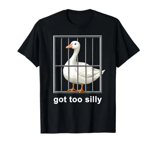 Jailbird T-Shirt, Black, size S (duck print)