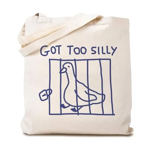Animal Pun Tote Bag, White (cut for women)