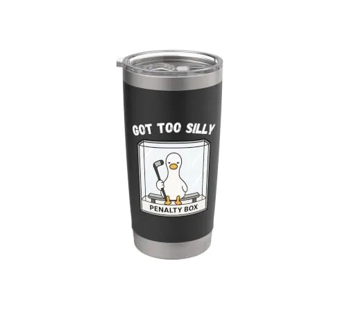 Tumbler, Black (hockey print)