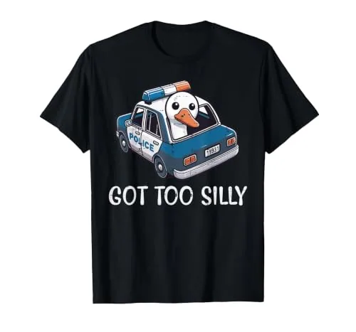 Jailbird T-Shirt, Black, size S (police print, Goose Shirts)