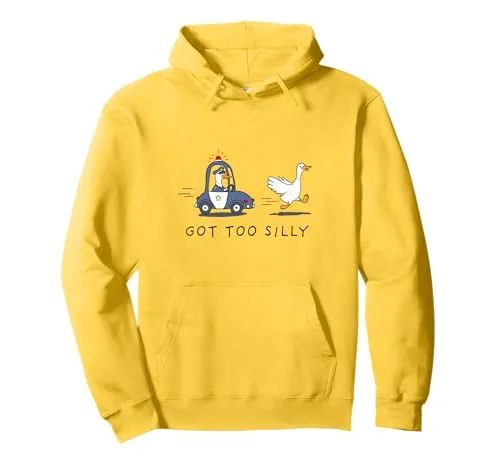 Hoodie, Black, size S (got-too-silly-meme-goose)