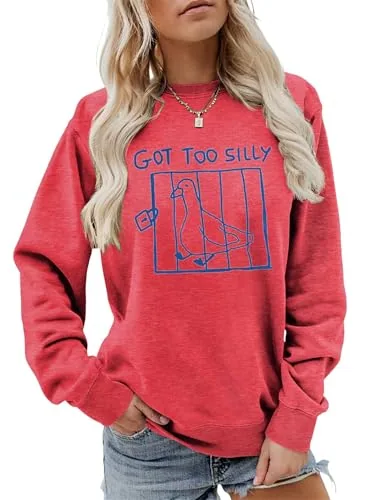 Animal Pun Sweatshirt, Red, size XL