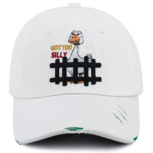 Animal Pun Baseball Cap, White (baseball print)