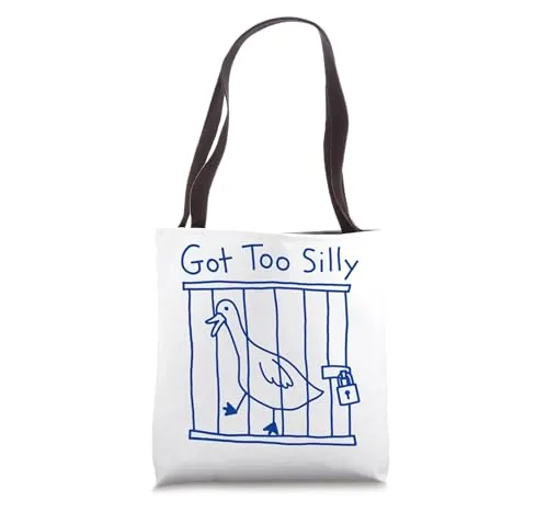 Meme Tote Bag, White (duck print)